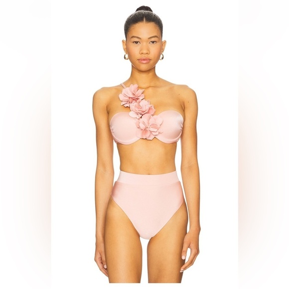 PatBO Other - NWT PatBO Lagoa Lycra Flower Applique Bikini - pink- S/M